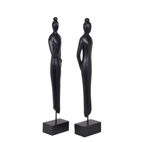 Set 2 pieces – Female Modern Brushed Mango Wood Black