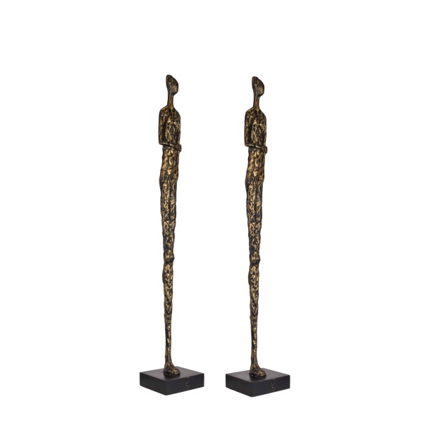 Set 2 pieces – Sculpture Ladies Antique Polyresin Gold