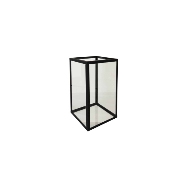 Showcase | Candleholder Serré Window Clear glass and Iron Frame Black