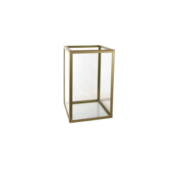Showcase | Candleholder Serré Window Clear glass and Iron Frame Gold