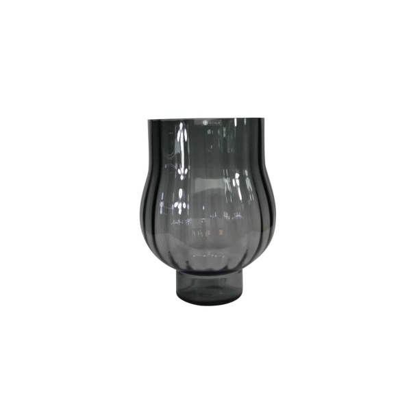 Vase | Candleholder Optique Bulb Smoke Glass