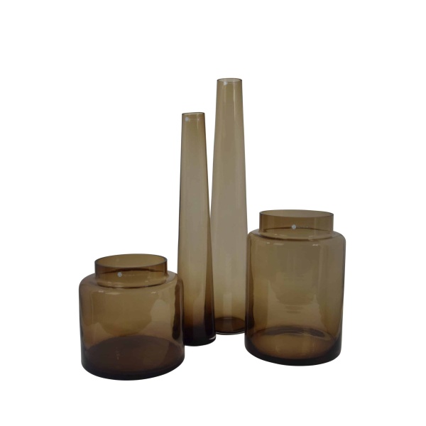 Vase Serré Straight Topaz Glass Small